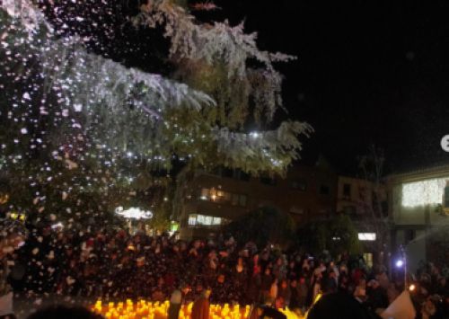 Neve na abertura do Natal em las rozas